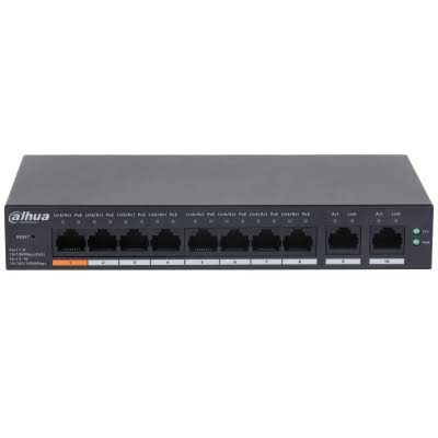 DH-S3010-8ET2ET-60 8 port PoE switch (Supports 2 uplink network ports)
